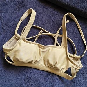 Sparkly olive green bikini top